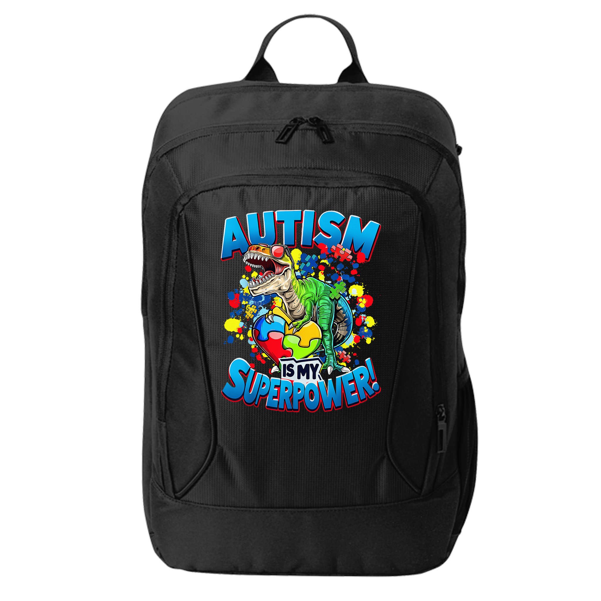 Autism Is My Superpower Dinosaur Autism Awareness 2025 City Backpack