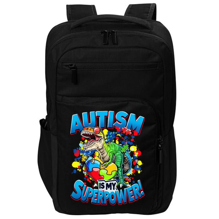 Autism Is My Superpower Dinosaur Autism Awareness 2025 Impact Tech Backpack