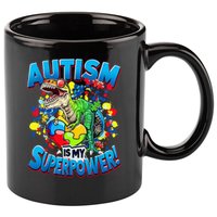 Autism Is My Superpower Dinosaur Autism Awareness 2025 11oz C Handle Ceramic Mug