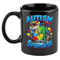 Autism Is My Superpower Dinosaur Autism Awareness 2025 11oz C Handle Ceramic Mug
