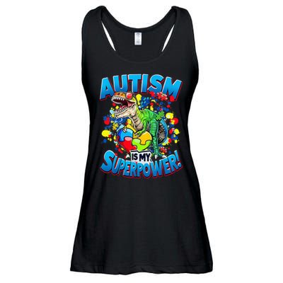 Autism Is My Superpower Dinosaur Autism Awareness 2025 Ladies Essential Flowy Tank
