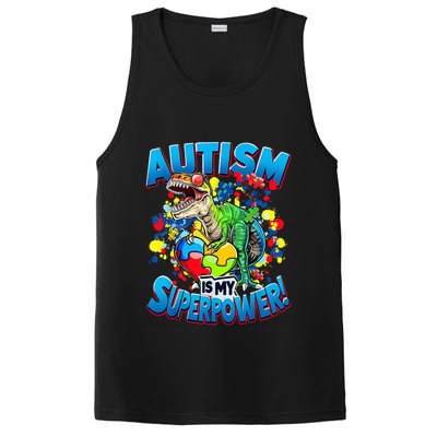 Autism Is My Superpower Dinosaur Autism Awareness 2025 PosiCharge Competitor Tank