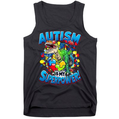 Autism Is My Superpower Dinosaur Autism Awareness 2025 Tank Top