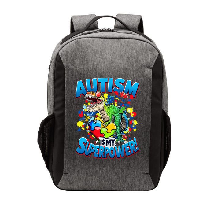 Autism Is My Superpower Dinosaur Autism Awareness 2025 Vector Backpack