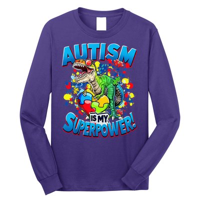 Autism Is My Superpower Dinosaur Autism Awareness 2025 Long Sleeve Shirt