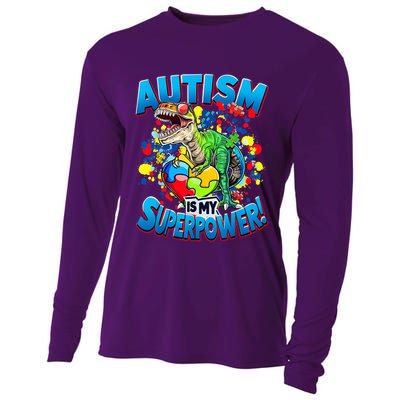 Autism Is My Superpower Dinosaur Autism Awareness 2025 Cooling Performance Long Sleeve Crew