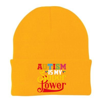 Autism Is My Super Power Autism Awareness Month Gift Knit Cap Winter Beanie