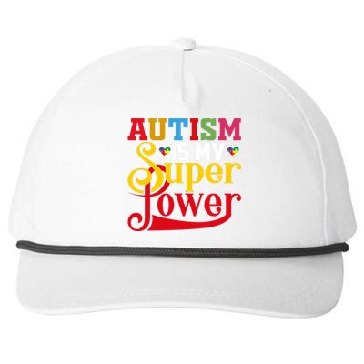 Autism Is My Super Power Autism Awareness Month Gift Snapback Five-Panel Rope Hat