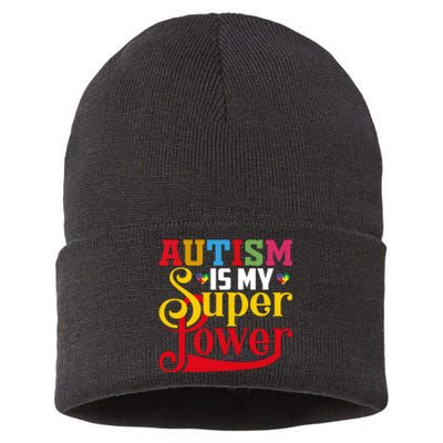 Autism Is My Super Power Autism Awareness Month Gift Sustainable Knit Beanie