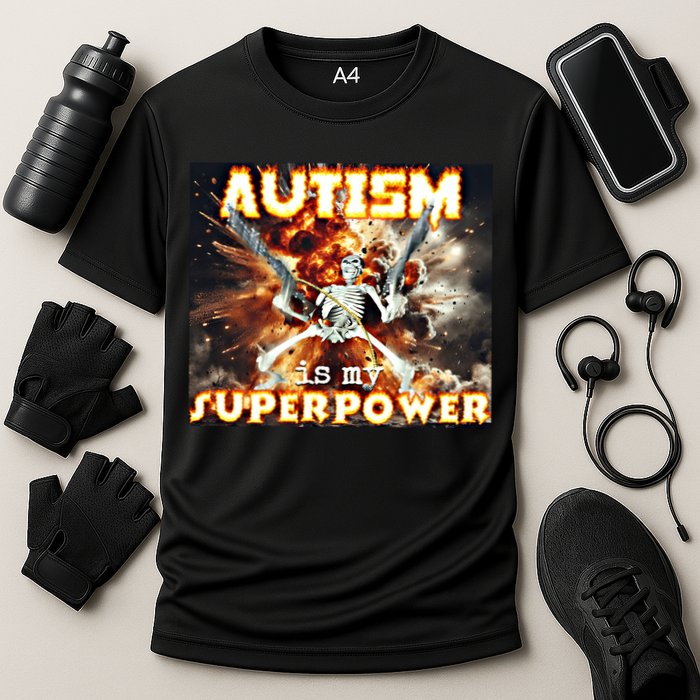 Autism Is My Supper Power Hard Skeleton Meme Oddly Specific Gift Performance Shirt