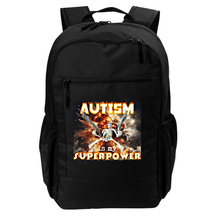 Autism Is My Supper Power Hard Skeleton Meme Oddly Specific Gift Backpack