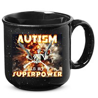 Autism Is My Supper Power Hard Skeleton Meme Oddly Specific Gift 15oz Campfire Ceramic Mug