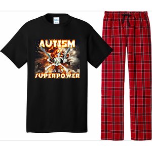 Autism Is My Supper Power Hard Skeleton Meme Oddly Specific Gift Pajama Set