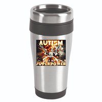 Autism Is My Supper Power Hard Skeleton Meme Oddly Specific Gift 16oz Travel Tumbler