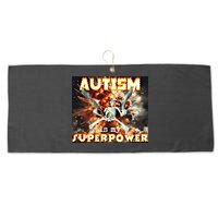 Autism Is My Supper Power Hard Skeleton Meme Oddly Specific Gift Large Microfiber Waffle Golf Towel