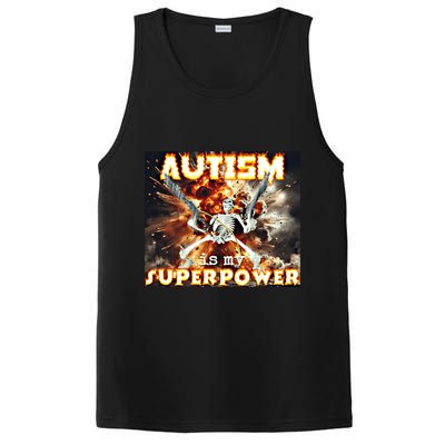 Autism Is My Supper Power Hard Skeleton Meme Oddly Specific Gift PosiCharge Competitor Tank