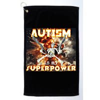 Autism Is My Supper Power Hard Skeleton Meme Oddly Specific Gift Golf Towel