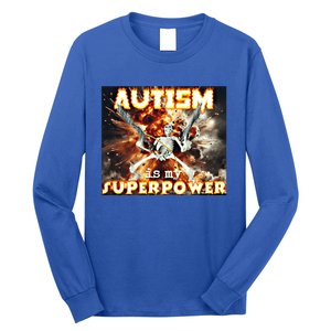 Autism Is My Supper Power Hard Skeleton Meme Oddly Specific Gift Long Sleeve Shirt