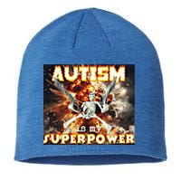 Autism Is My Supper Power Hard Skeleton Meme Oddly Specific Gift Sustainable Beanie