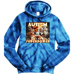 Autism Is My Supper Power Hard Skeleton Meme Oddly Specific Gift Tie Dye Hoodie