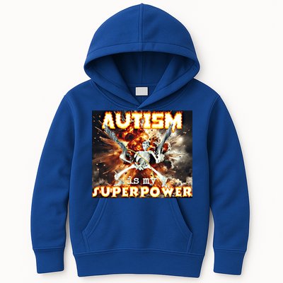 Autism Is My Supper Power Hard Skeleton Meme Oddly Specific Gift Kids Hoodie