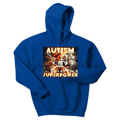 Autism Is My Supper Power Hard Skeleton Meme Oddly Specific Gift Kids Hoodie