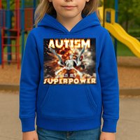 Autism Is My Supper Power Hard Skeleton Meme Oddly Specific Gift Kids Hoodie