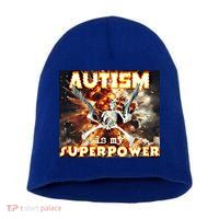 Autism Is My Supper Power Hard Skeleton Meme Oddly Specific Gift Short Acrylic Beanie