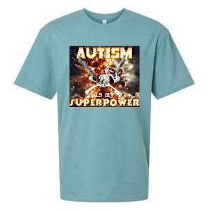 Autism Is My Supper Power Hard Skeleton Meme Oddly Specific Gift Sueded Cloud Jersey T-Shirt