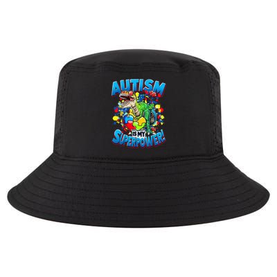 Autism Is My Superpower Dinosaur Autism Awareness 2025 Cool Comfort Performance Bucket Hat