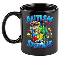 Autism Is My Superpower Dinosaur Autism Awareness 2025 11oz C Handle Ceramic Mug