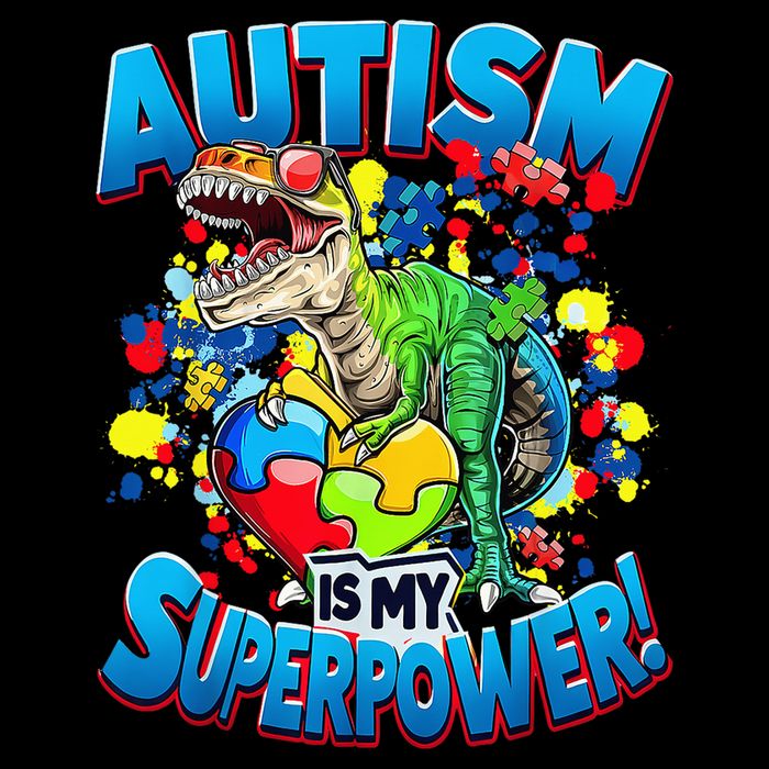 Autism Is My Superpower Dinosaur Autism Awareness 2025 Drawstring Bag