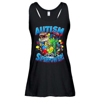 Autism Is My Superpower Dinosaur Autism Awareness 2025 Ladies Essential Flowy Tank