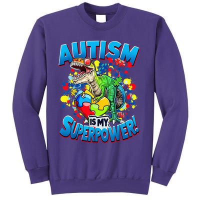 Autism Is My Superpower Dinosaur Autism Awareness 2025 Sweatshirt