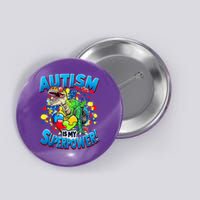 Autism Is My Superpower Dinosaur Autism Awareness 2025 Button