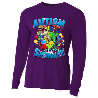 Autism Is My Superpower Dinosaur Autism Awareness 2025 Cooling Performance Long Sleeve Crew