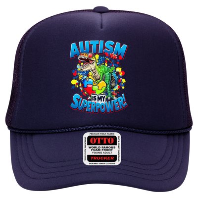 Autism Is My Superpower Dinosaur Autism Awareness 2025 Trucker Hat