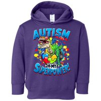 Autism Is My Superpower Dinosaur Autism Awareness 2025 Toddler Hoodie