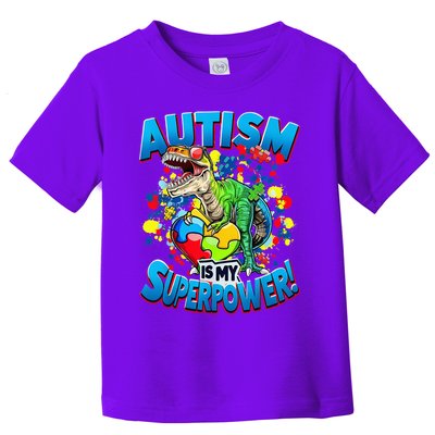 Autism Is My Superpower Dinosaur Autism Awareness 2025 Toddler T-Shirt