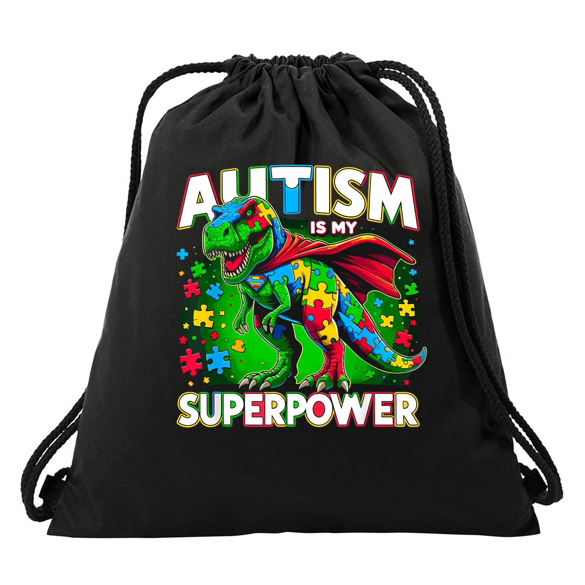 Autism Is My Superpower Autism Awareness Drawstring Bag