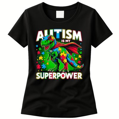 Autism Is My Superpower Autism Awareness Womens T-Shirt