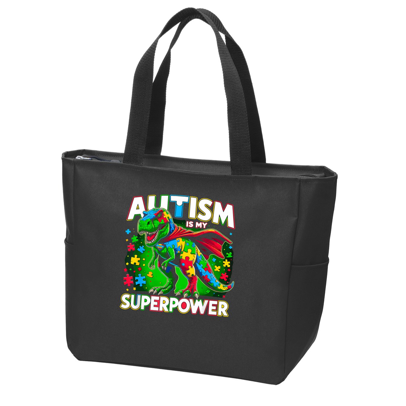 Autism Is My Superpower Autism Awareness Zip Tote Bag