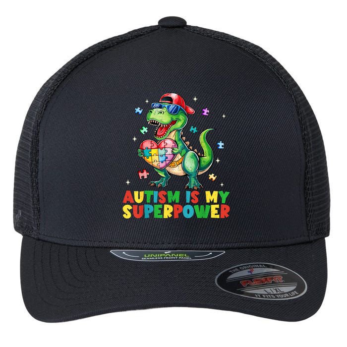 Autism Is My Superpower Funny Autism Awareness Flexfit Unipanel Trucker Cap