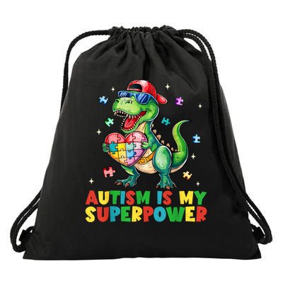 Autism Is My Superpower Funny Autism Awareness Drawstring Bag