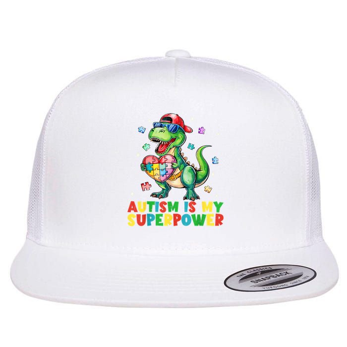 Autism Is My Superpower Funny Autism Awareness Flat Bill Trucker Hat