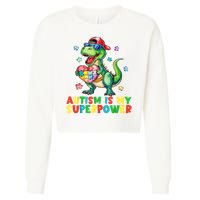 Autism Is My Superpower Funny Autism Awareness Cropped Pullover Crew