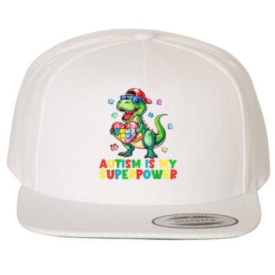 Autism Is My Superpower Funny Autism Awareness Wool Snapback Cap