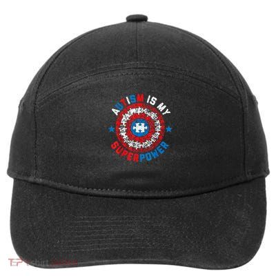 Autism Is My Superpower Autism Awareness Autistic 7-Panel Snapback Hat