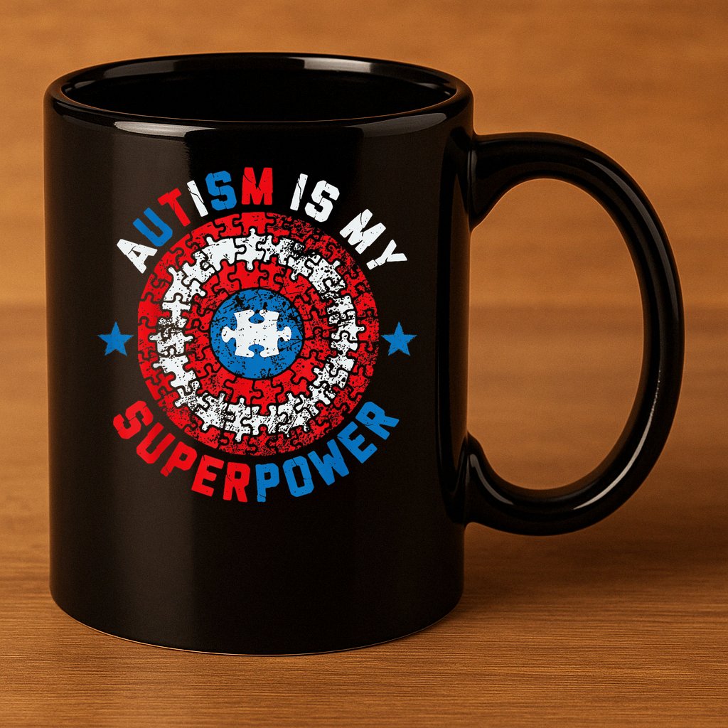 Autism Is My Superpower Autism Awareness Autistic 11oz C Handle Ceramic Mug