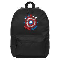 Autism Is My Superpower Autism Awareness Autistic 16 in Basic Backpack